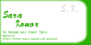 sara komor business card