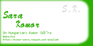 sara komor business card